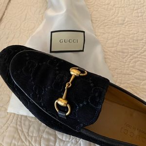 GUCCI Jordaan GG Velour Loafer